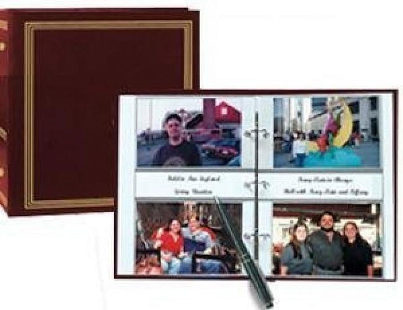 3-Ring 2-Up Slip-In Pocket Burgundy Binder Album for 400 Photos - 4x6